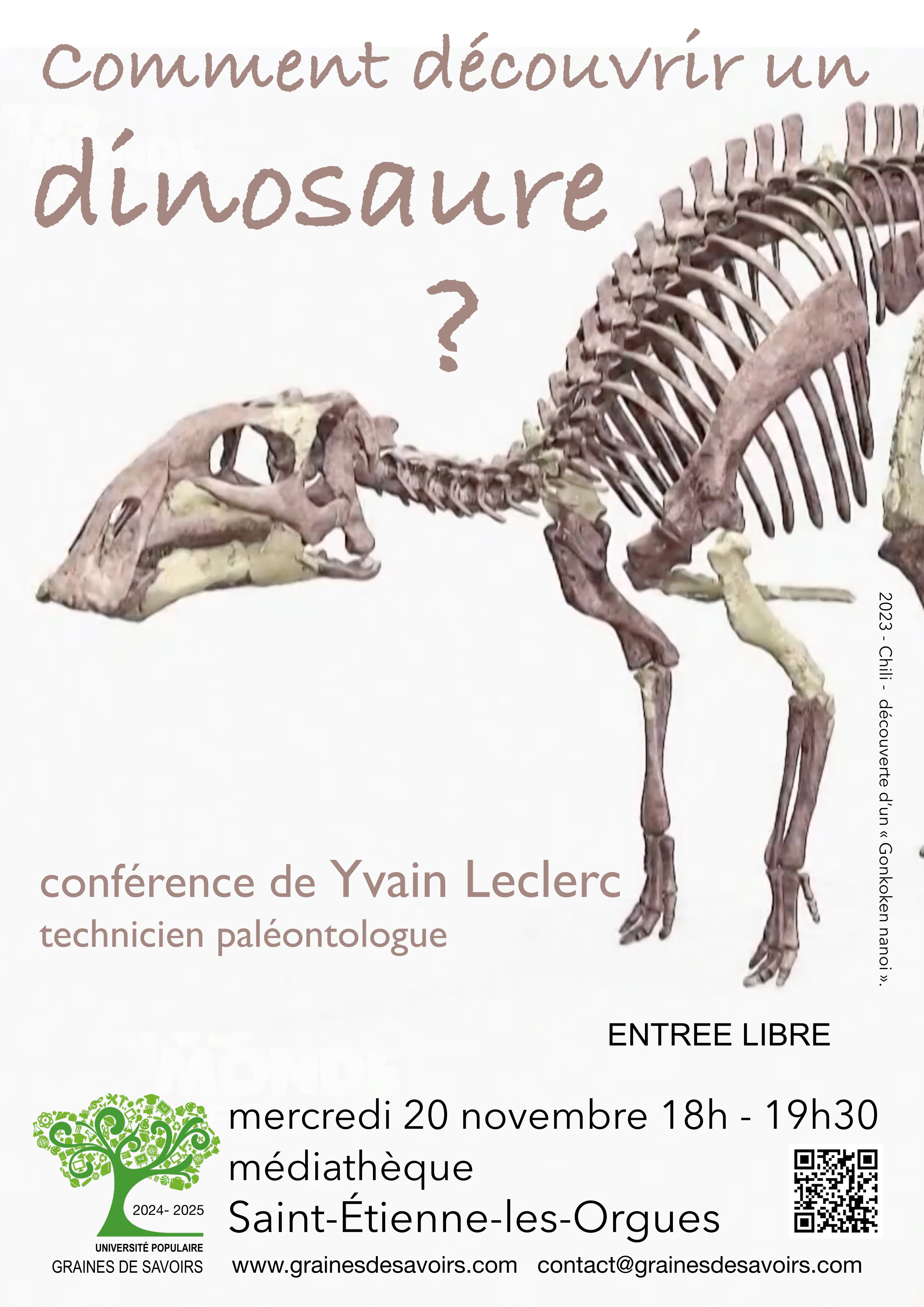 « Comment découvrir un dinosaure ?» par Yvain Leclerc, technicien paléontologue.