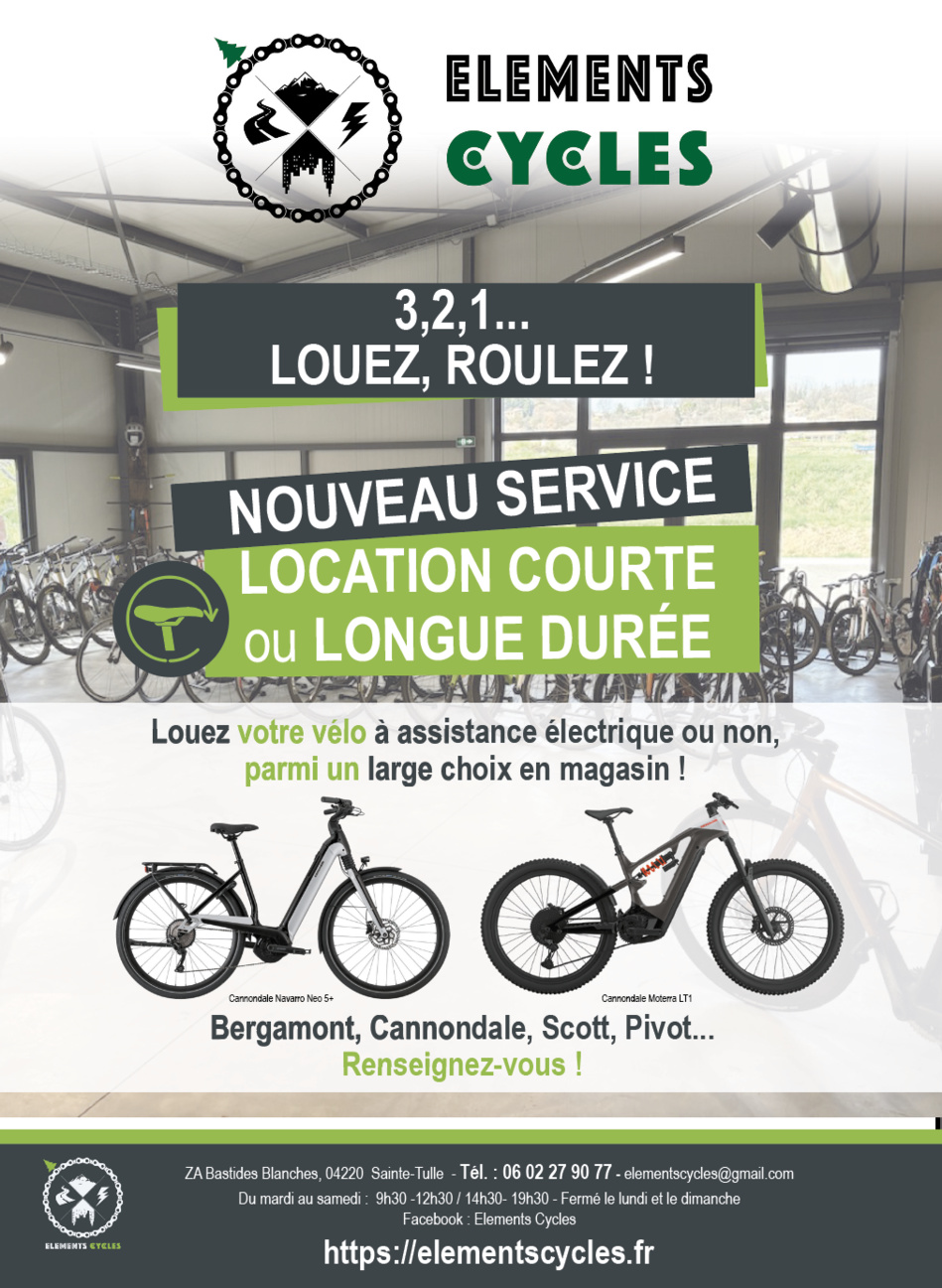 Et si vous louiez votre vélo ? Éléments Cycles propose  aussi des vélos à la location !