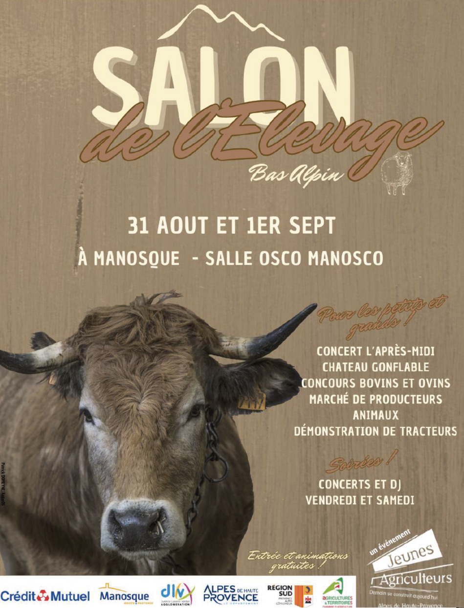 Salon de L’élevage le 31 août et 1er septembre à Manosque, l’évènement immanquable !