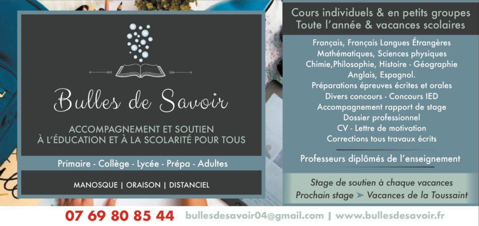 "Bulles de Savoir" : Un soutien scolaire sur mesure  pour réussir ensemble !