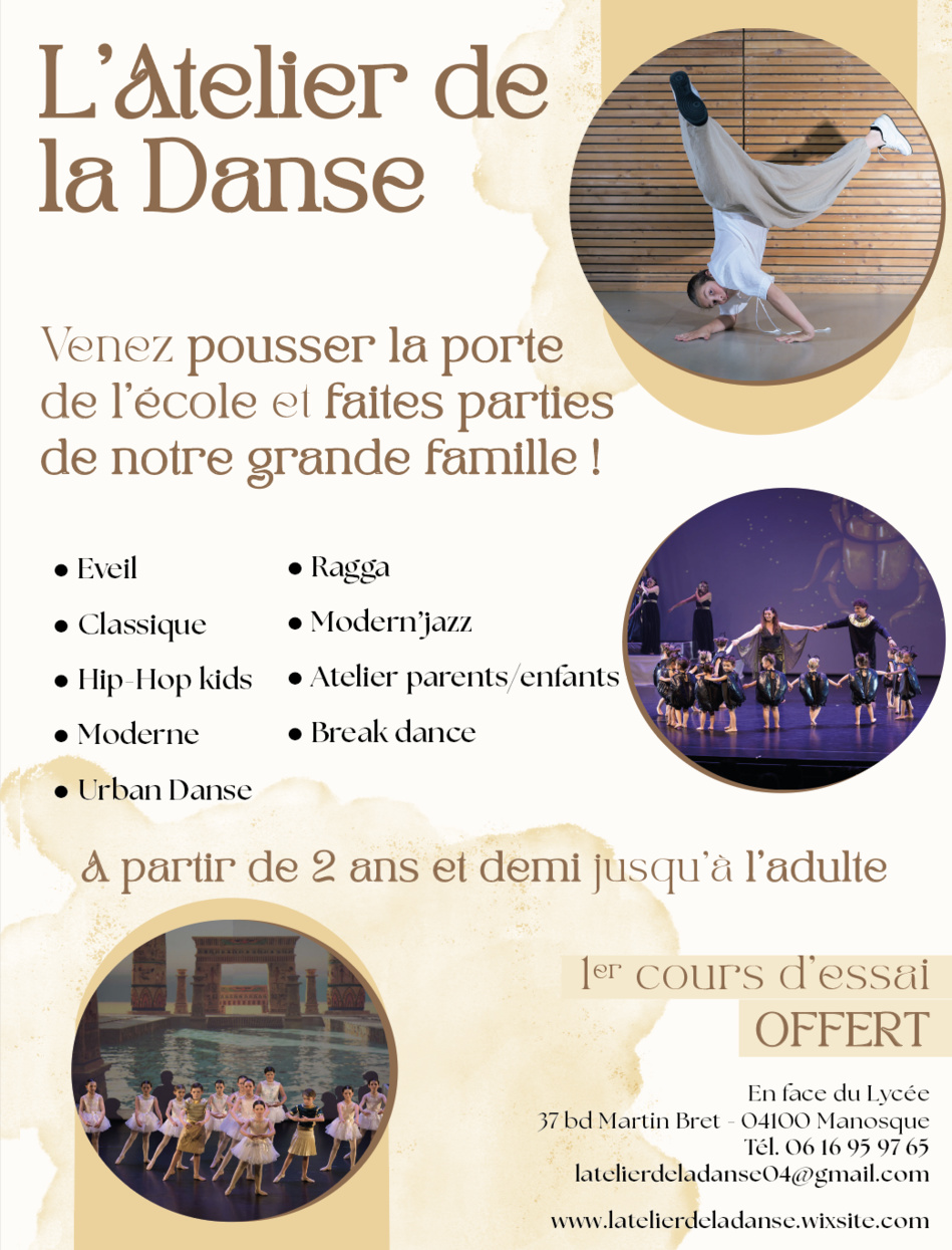 L’ATELIER DE LA DANSE :  UNE SAISON DE PLUS EST LANCEE !