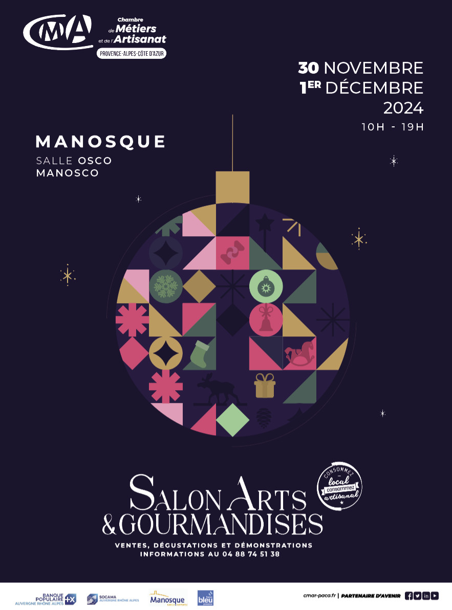 SALON ARTS ET GOURMANDISES, ARTISANS À L’HONNEUR LE 30 NOVEMBRE ET 1ER DÉCEMBRE