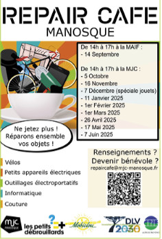 Repair café, ateliers, expos... un mois de novembre actif à la MJC de Manosque