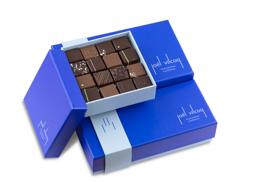 BÛCHES GLACÉES, CHOCOLATS ET GOURMANDISES CHEZ JOËL VILCOQ ARTISAN CHOCOLATIER