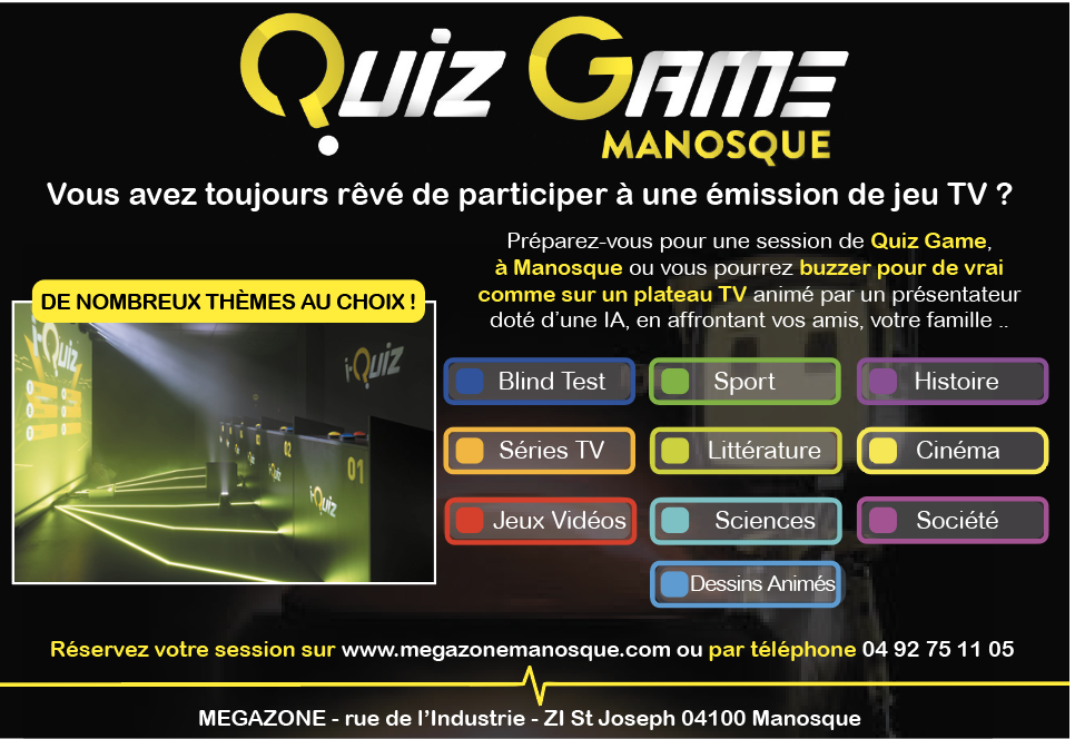 QUIZ GAME À MANOSQUE, NOUVEAU CONCEPT POUR BUZZER COMME SUR UN PLATEAU TÉLÉ