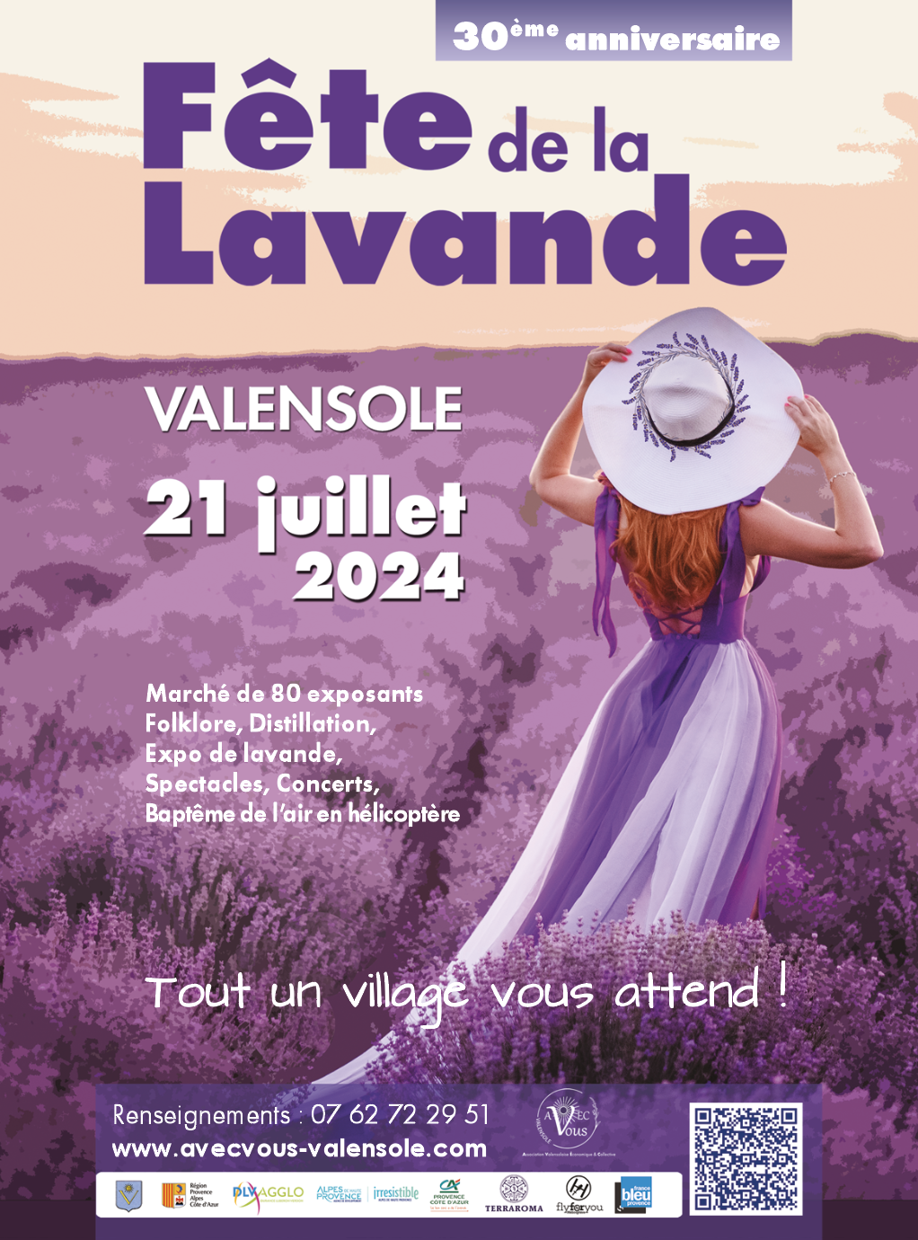 La lavande est en Fête pour la 30é année le dimanche  21 juillet à Valensole