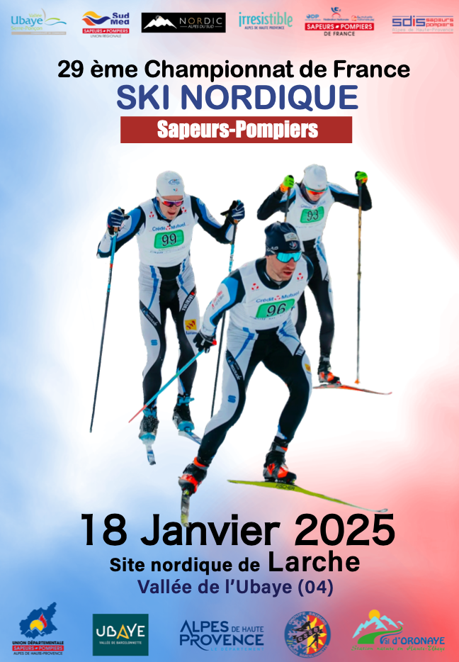 29è championnat de France de ski de fond des sapeurs pompiers à Larche