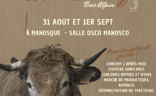 Salon de L’élevage le 31 août et 1er septembre à Manosque, l’évènement immanquable !