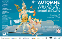 Automne Musical, 9è edition du 4 au 12 octobre à Gréoux-Les-Bains