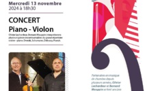 Concerts a l’église, dernier concert de la saison  le 13 novembre 2024 à 18h30