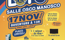 Super loto du Lions Club le 17 novembre 2024 dans la salle Osco Manosco